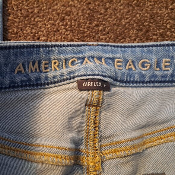 American Eagle AirFlex+ Distressed Light Wash Denim Jeans - Picture 7 of 9